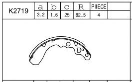 Комплект тормозных колодок ASIMCO K2719