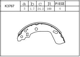 Комплект тормозных колодок ASIMCO K3767