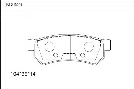 Комплект тормозных колодок, дисковый тормоз ASIMCO KD6526