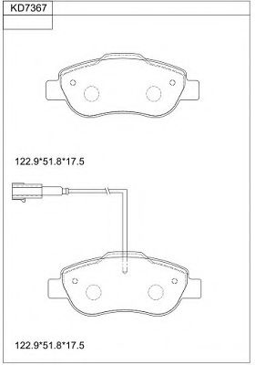 Комплект тормозных колодок, дисковый тормоз ASIMCO KD7367