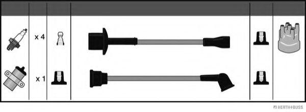 Комплект проводов зажигания HERTH+BUSS JAKOPARTS J5382026