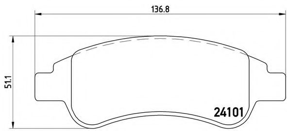 Комплект тормозных колодок, дисковый тормоз BREMBO P 61 082