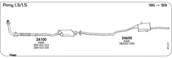 Система выпуска ОГ AKS DASIS SGHY011