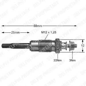 Свеча накаливания DELPHI HDS366