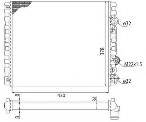 Радиатор, охлаждение двигателя MAGNETI MARELLI 350213778003