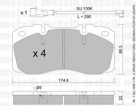 Комплект тормозных колодок, дисковый тормоз METELLI 22-0268-1K