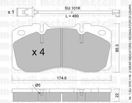 Комплект тормозных колодок, дисковый тормоз METELLI 22-0268-2K