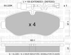 Комплект тормозных колодок, дисковый тормоз METELLI 22-0671-1K