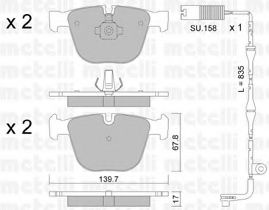 Комплект тормозных колодок, дисковый тормоз METELLI 22-0773-2K