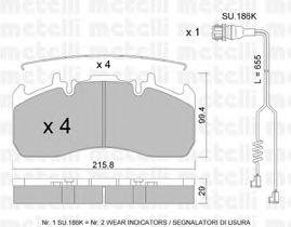 Комплект тормозных колодок, дисковый тормоз METELLI 22-0808-1K