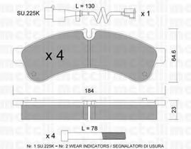 Комплект тормозных колодок, дисковый тормоз METELLI 22-0851-0K