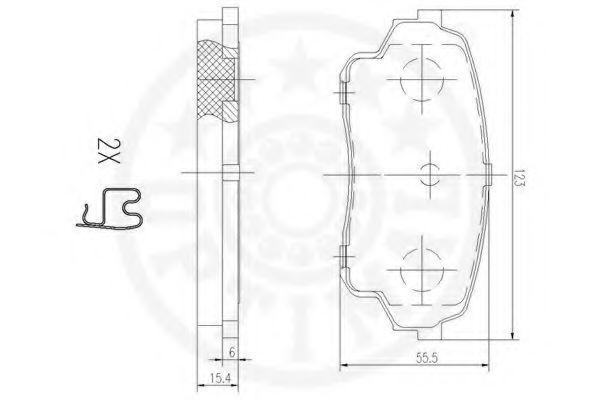 Комплект тормозных колодок, дисковый тормоз OPTIMAL 12568
