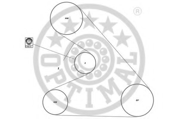 Комплект ремня ГРМ OPTIMAL R1106