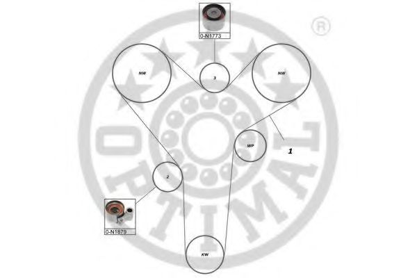 Комплект ремня ГРМ OPTIMAL R1568