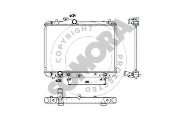 Радиатор, охлаждение двигателя SOMORA 301540A