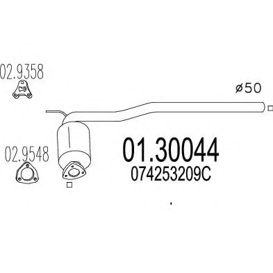Предглушитель выхлопных газов TIMAX 230815