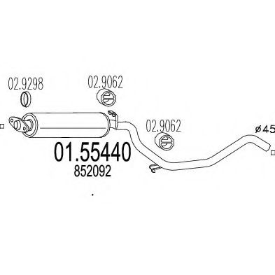 Средний глушитель выхлопных газов MTS 01.55440