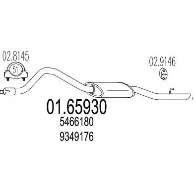 Глушитель выхлопных газов конечный TIMAX 240238