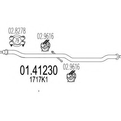 Труба выхлопного газа MTS 01.41230