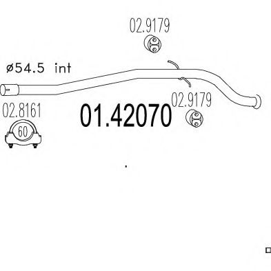 Труба выхлопного газа MTS 01.42070