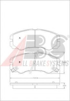 Комплект тормозных колодок, дисковый тормоз A.B.S. 36793 OE