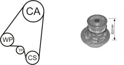 Водяной насос + комплект зубчатого ремня AIRTEX WPK-144801