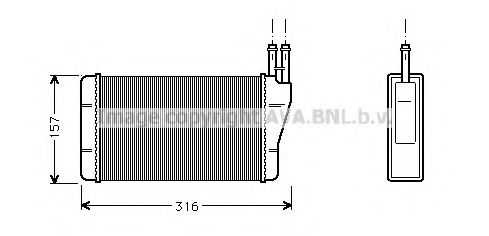 Теплообменник, отопление салона AVA QUALITY COOLING OL6004