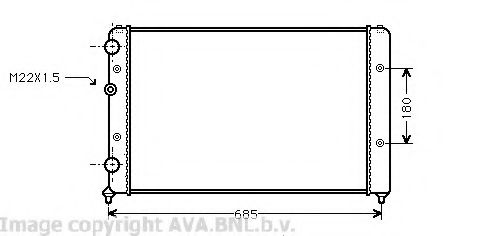 Радиатор, охлаждение двигателя AVA QUALITY COOLING VWA2115