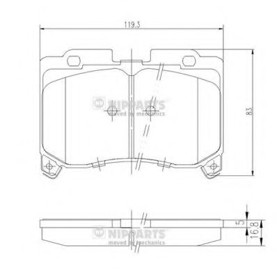 Комплект тормозных колодок, дисковый тормоз NIPPARTS J3602069