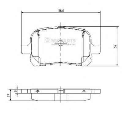 Комплект тормозных колодок, дисковый тормоз NIPPARTS J3602081