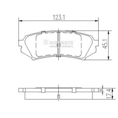 Комплект тормозных колодок, дисковый тормоз NIPPARTS J3612022