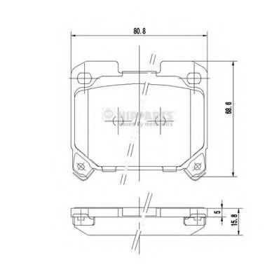 Комплект тормозных колодок, дисковый тормоз NIPPARTS J3612015