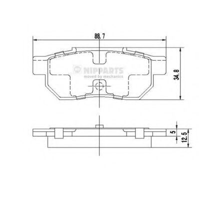 Комплект тормозных колодок, дисковый тормоз NIPPARTS J3614002