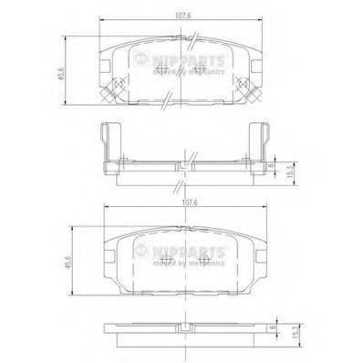 Комплект тормозных колодок, дисковый тормоз NIPPARTS J3615007