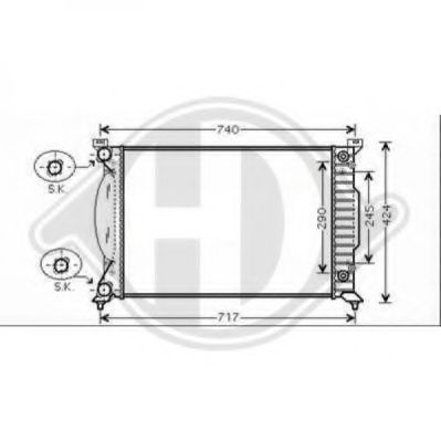 Радиатор, охлаждение двигателя DIEDERICHS 8101707
