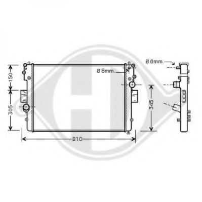 Радиатор, охлаждение двигателя DIEDERICHS 8349301