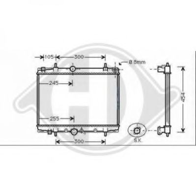 Радиатор, охлаждение двигателя DIEDERICHS 8349386
