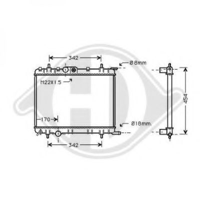 Радиатор, охлаждение двигателя DIEDERICHS 8407101