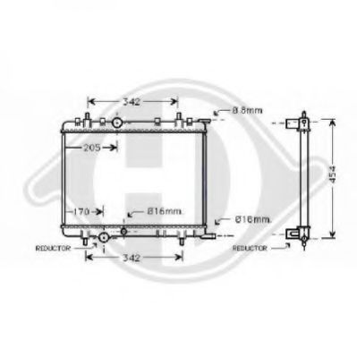 Радиатор, охлаждение двигателя DIEDERICHS 8423405