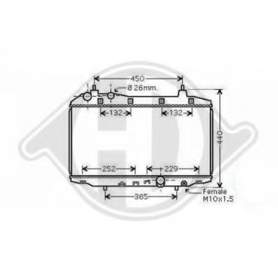 Радиатор, охлаждение двигателя DIEDERICHS 8521005