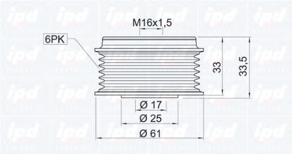Механизм свободного хода генератора IPD 120765