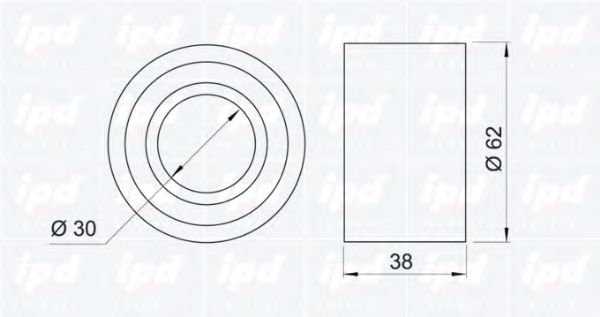 Натяжной ролик, ремень ГРМ IPD 140255