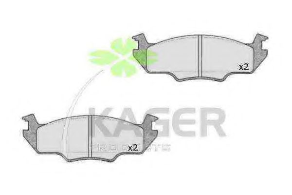 Комплект тормозных колодок, дисковый тормоз KAGER 350450