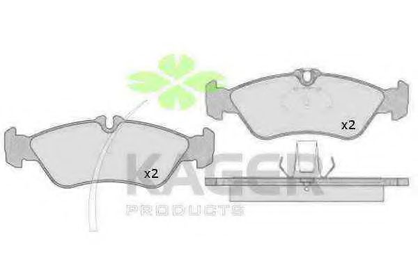 Комплект тормозных колодок, дисковый тормоз KAGER 350605