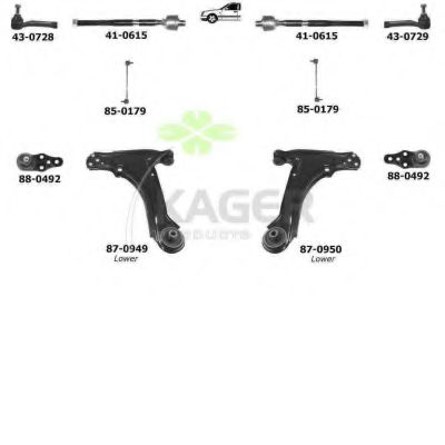 Подвеска колеса KAGER 801131
