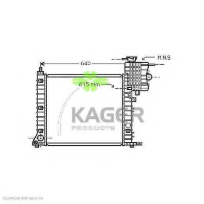 Радиатор, охлаждение двигателя KAGER 31-0643