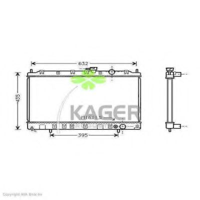 Радиатор, охлаждение двигателя KAGER 31-0667