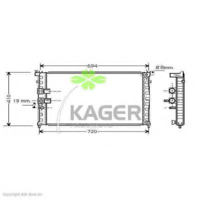 Радиатор, охлаждение двигателя KAGER 31-1451