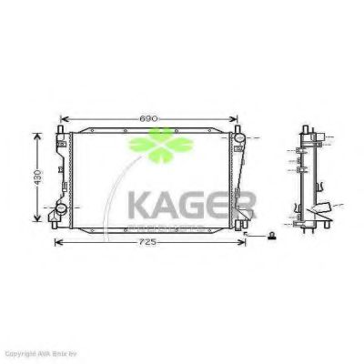 Радиатор, охлаждение двигателя KAGER 313100