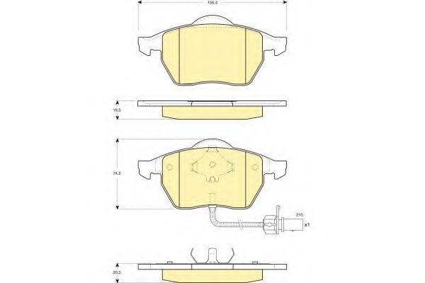 Комплект тормозных колодок, дисковый тормоз GIRLING 6114402